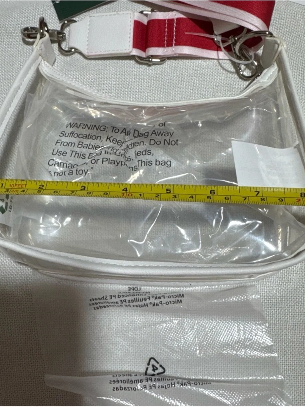 Target Clear Cosmetic Bag with White Trim